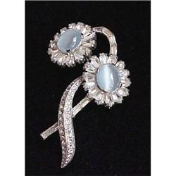 signed Jomaz moonstone floral pin #2326898