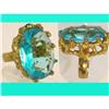 Image 1 : HUGE Hollywood GLITZ AQUA GLASS DIVA RING!! #2326954