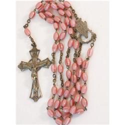 Antique Victorian cased  cranberry glass Rosary#2326960