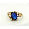 Image 1 : Royal Blue Spinel & Seed Pearl Gold  Ring  #2327178