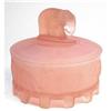 Image 1 : CAROUSEL ELEPHANTS Pink Satin Glass Powder Jar #2338981