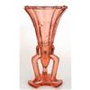 Image 1 : Czech Pink Depression Glass Deco Rocket Vase #2338993