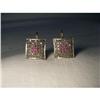 Image 1 : 18K Pink Gold Rose Cut Diamond Ruby Earrings #2339085