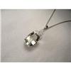 14K WG Gold Green Amethyst Diamond Pendant #2339196
