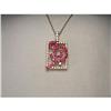 18K Pink Gold Diamond Pink Sapphire Pendant #2339199