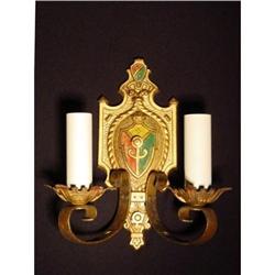 Pair of two light  tole sconces #2339334