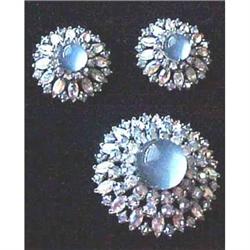 Jomaz rhinestone & opaque jewel pin & ears #2348918