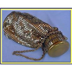 WHITING AND DAVIS ART DECO GOLD MESH BAG PURSE #2349265