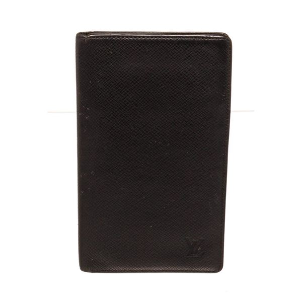 Louis Vuitton Black Leather European Checkbook Wallet