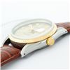 Image 3 : Rolex Mens 2T Champagne Diamond Wristwatch With Brown Leather Band