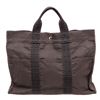 Image 1 : Hermes Black Gray Canvas Herline Bag GM Tote Bag