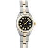 Image 2 : Rolex Ladies 26 Black Diamond Oyster Perpetual Datejust Polished Serviced