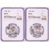 Image 1 : Lot of (2) 1958 Franklin Half Dollar Coins NGC MS64