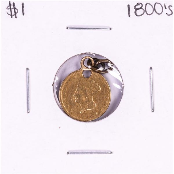 1800's $1 Indian Princess Head Gold Dollar Coin Pendant