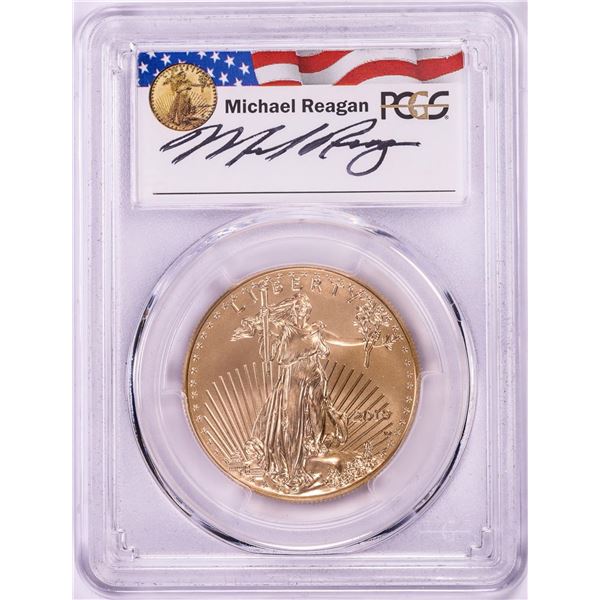 2019-W $50 Burnished American Gold Eagle PCGS SP70 First Strike M. Reagan Signature