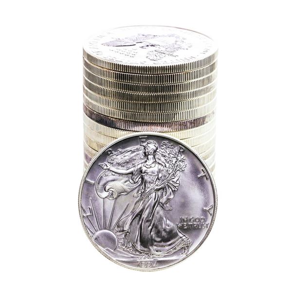 Roll of (20) Brilliant Uncirculated 1994 $1 American Silver Eagle Coins