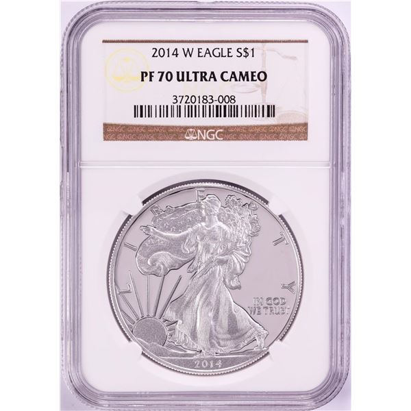 2014-W $1 Proof American Silver Eagle Coin NGC PF70 Ultra Cameo
