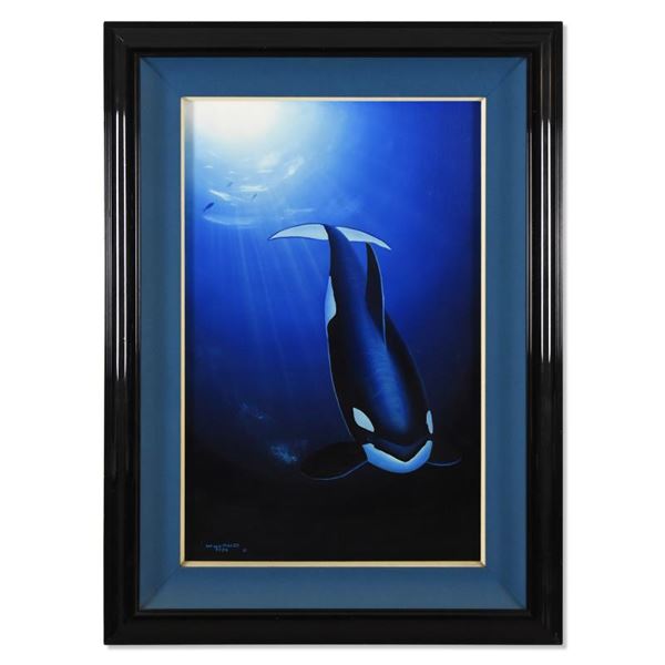 Wyland Original "Orca Dive" Original Oil On Canvas