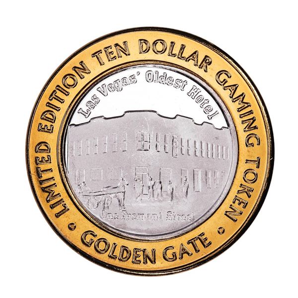 .999 Silver Golden Gate Las Vegas, NV $10 Casino Limited Edition Gaming Token
