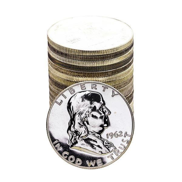 Roll of (20) Proof 1962 Franklin Half Dollar Coins