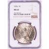 Image 1 : 1926 $1 Peace Silver Dollar Coin NGC MS63