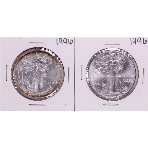 Lot of (2) 1996 $1 American Silver Eagle Coins