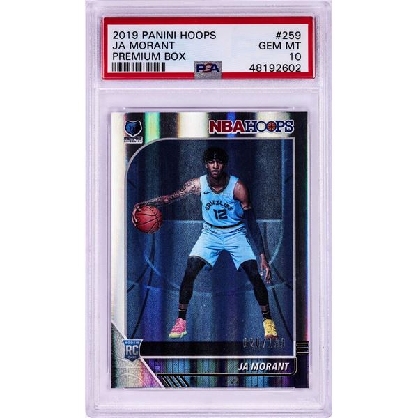 2019 Panini Hoops Premium Box JA Morant NBA Card #259 PSA Gem Mint 10