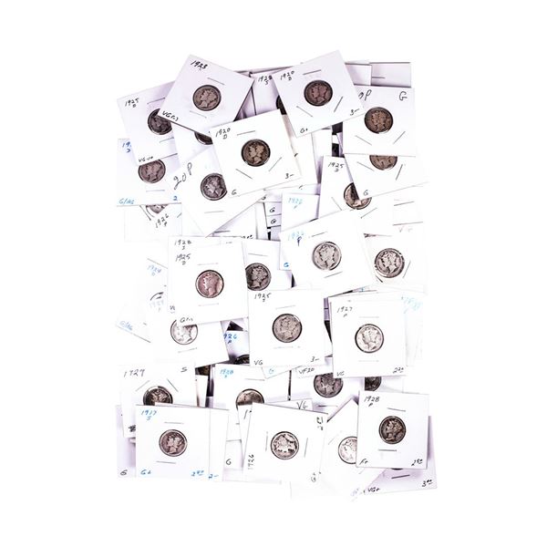 Lot of (90) Assorted Date Mercury Dime Coins