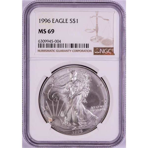 1996 $1 American Silver Eagle Coin NGC MS69