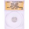Image 1 : 2014 Proof 1/10 oz Platinum JFK Apollo 11 Anniversary Medal ANACS MS68