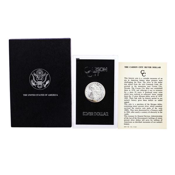 1884-CC $1 Morgan Silver Dollar Coin GSA Hoard with Box