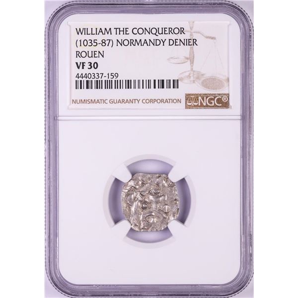 1035-87 William The Conqueror Normandy Rouen Denier Coin NGC VF30