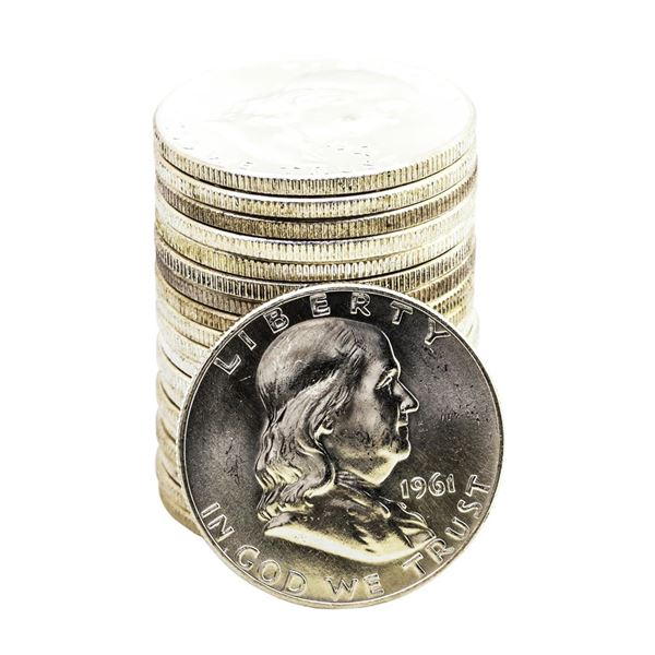 Roll of (20) Brilliant Uncirculated 1961-D Franklin Half Dollar Coins