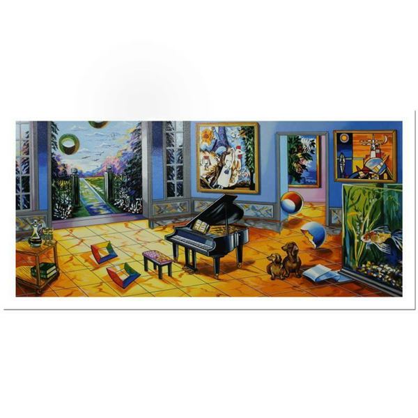 Alexander Astahov "Black Piano" Limited Edition Serigraph On Paper