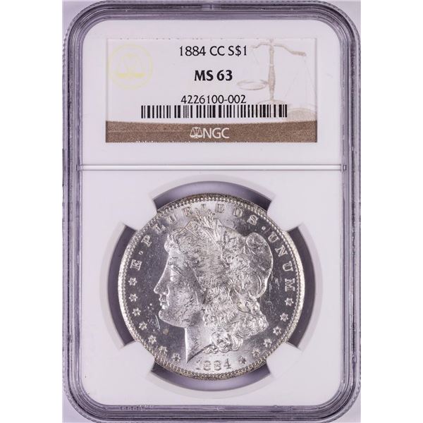 1884-CC $1 Morgan Silver Dollar Coin NGC MS63