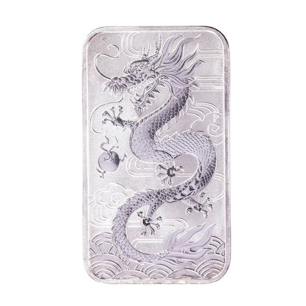 2018 Australia $1 Queen Elizabeth II Dragon .9999 Fine Silver Bar
