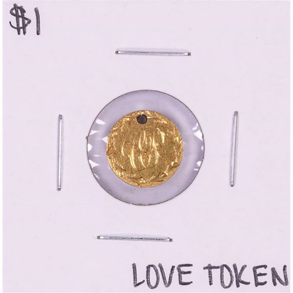 $1 Liberty Head Gold Dollar Love Token Coin Holed