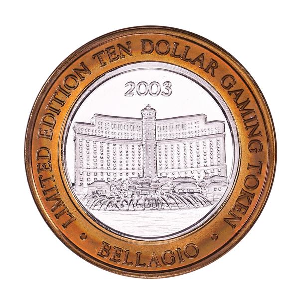 .999 Silver Bellagio Las Vegas, Nevada $10 Casino Limited Edition Gaming Token