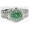 Image 3 : Rolex Mens Stainless Steel Green String Diamond Datejust Wristwatch