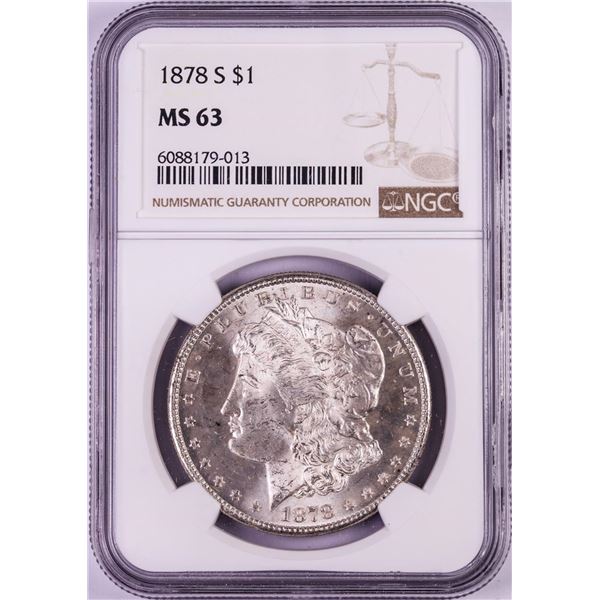 1878-S $1 Morgan Silver Dollar Coin NGC MS63
