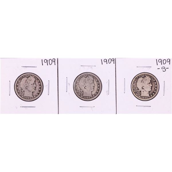 Lot of 1909 & 1909-S Barber Quarter Coins