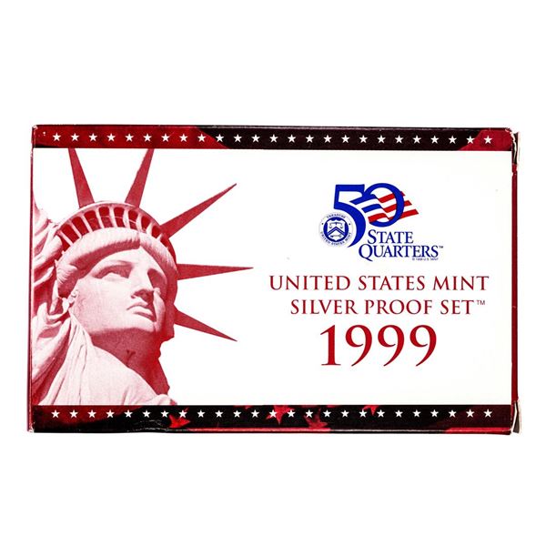 1999-S United States Mint Silver Proof (9) Coin Set