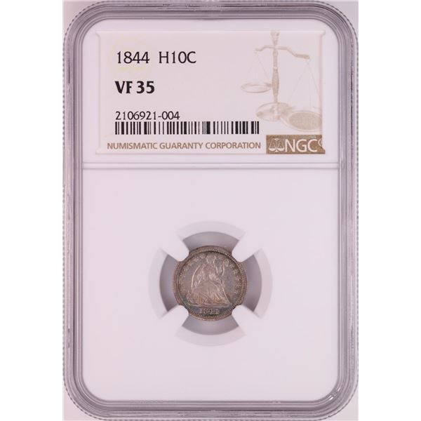 1844 Seated Liberty Half Dime Coin NGC VF35