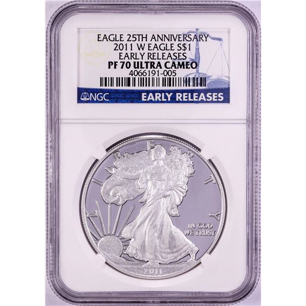 2011-W $1 Proof American Silver Eagle Coin NGC PF70 Ultra Cameo Early Releases