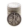Image 1 : Roll of (20) Assorted Date Walking Liberty Half Dollar Coins Circulated