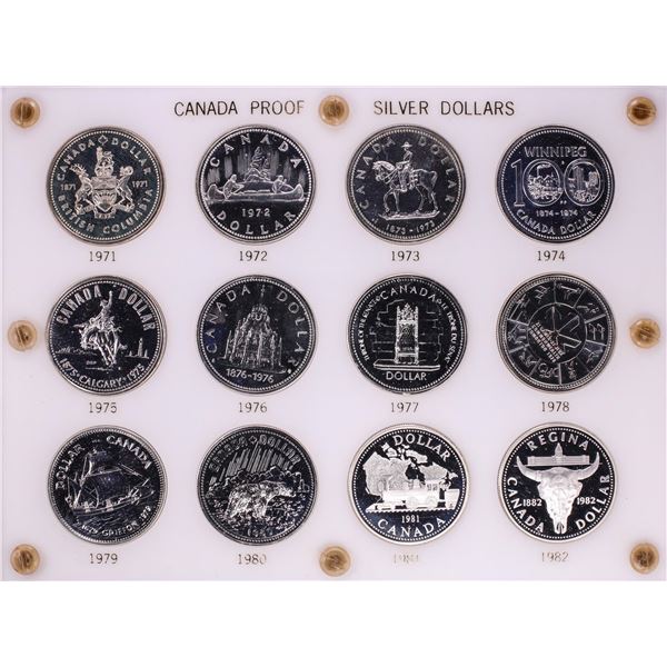 1971-1982 Proof $1 Canada Commemorative Silver Dollar Coin Sets in Capital Plastic