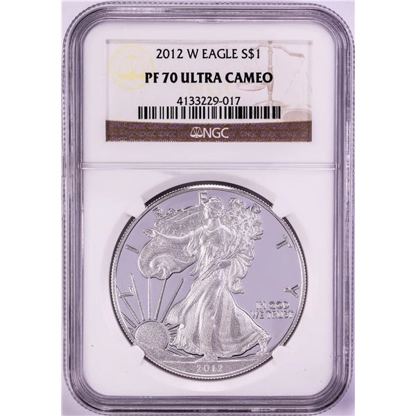 2012-W $1 Proof American Silver Eagle Coin NGC PF70 Ultra Cameo