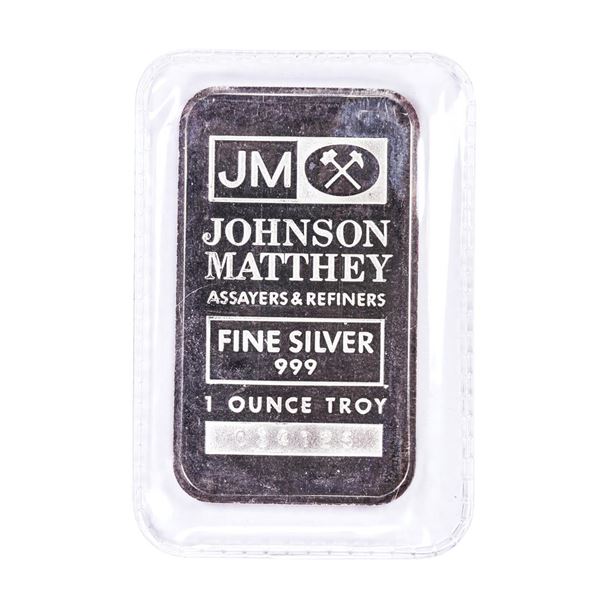 Vintage Johnson Matthey TD Bank 1 Troy Ounce .999 Fine Silver Bar