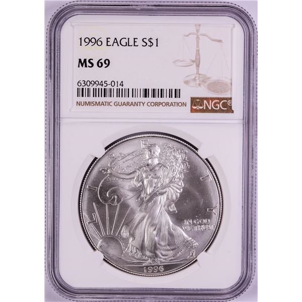 1996 $1 American Silver Eagle Coin NGC MS69