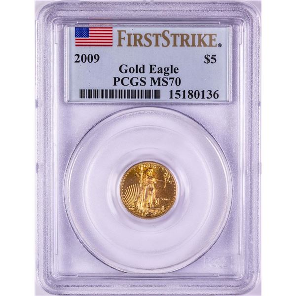 2009 $5 American Gold Eagle Coin PCGS MS70 First Strike